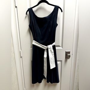 Rinascimento navy blue with white sash dress Sz M